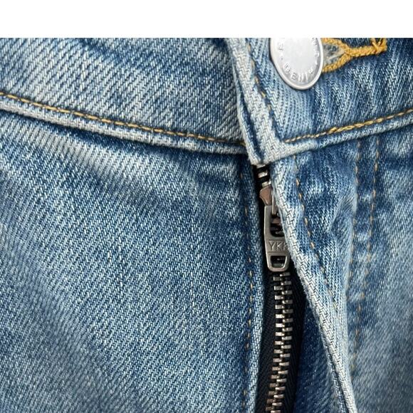 Everlane The High-Rise Flare‎ Jeans Cropped Medium Wash Distressed Size 25 - Picture 3 of 14